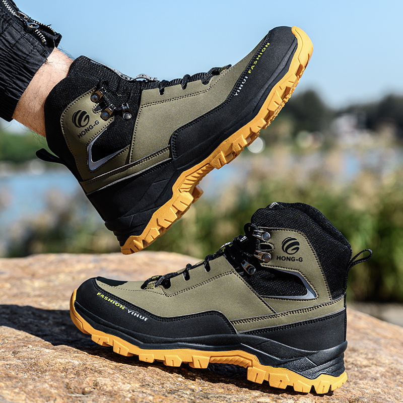 Botas de segurança anti-quebra masculinas, top alto, prova de perfuração, trabalho, resistente ao desgaste, sapatos de segurança