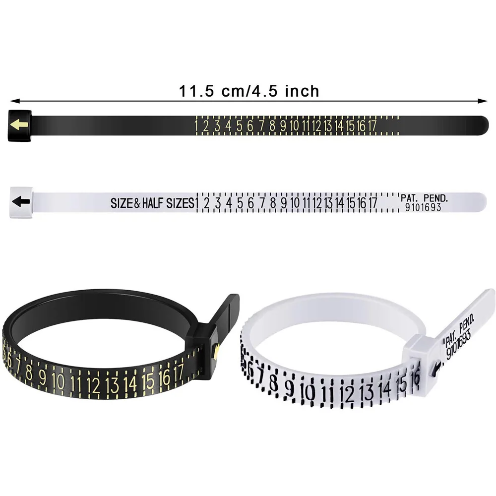UK/US/EU/HK/JP Ring Sizer Finger Circumference Size Measurement Belt Measuring Reusable Finger Size Gauge Jewelry Sizing Tool