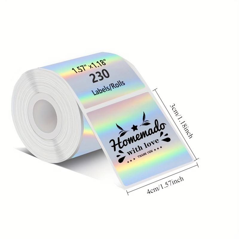 Holographic Thermal Label Printer Paper, Self-Adhesive Thermal Label Paper, Suitable for B3S/M200/M210/M110/M3/M120/M108/P50/P80