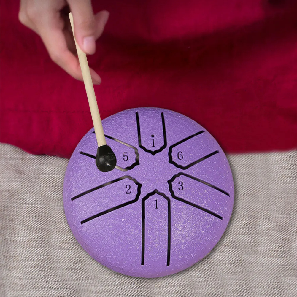 3 pollici 6 toni lingua d'acciaio tamburo all'aperto pioggia tamburo strumento mini tamburo a mano bacchette etere accessori per batteria a percussione