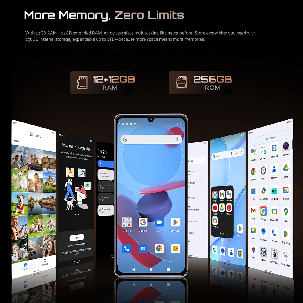 สมาร์ทโฟน Android 15 Cubot P90 หน้าจอ 6.88 นิ้ว 120Hz, RAM 24GB (ขยายได้ 12+12GB), ROM 256GB, โปรเซสเซอร์ G100 Octa-core 2.2GHz, กล้อง 64MP, แบตเตอรี่ 5100mAh, NFC, ลำโพงคู่, โทรศัพท์ 4G, smartphone android