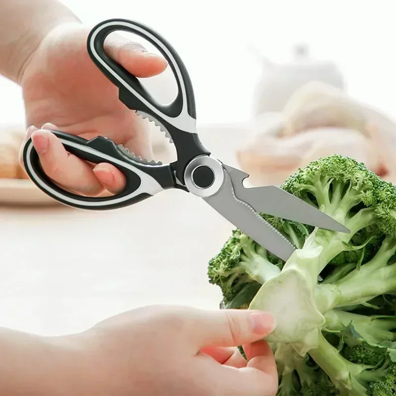 Tijeras de cocina multiusos de acero inoxidable, resistentes, aptas para lavavajillas, para cortar carne, aves de corral, pescado y botellas con apertura