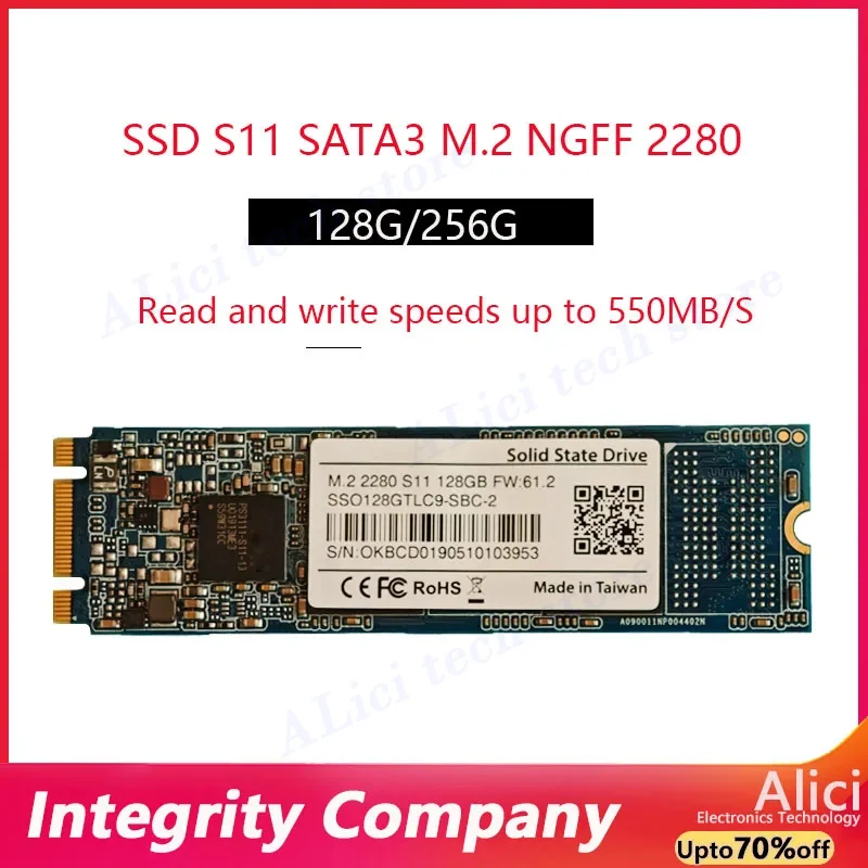 PER Phison S11 128G 256G Grado industriale M.2 SATA3 NGFF 2280 SSD Unità a stato solido m2