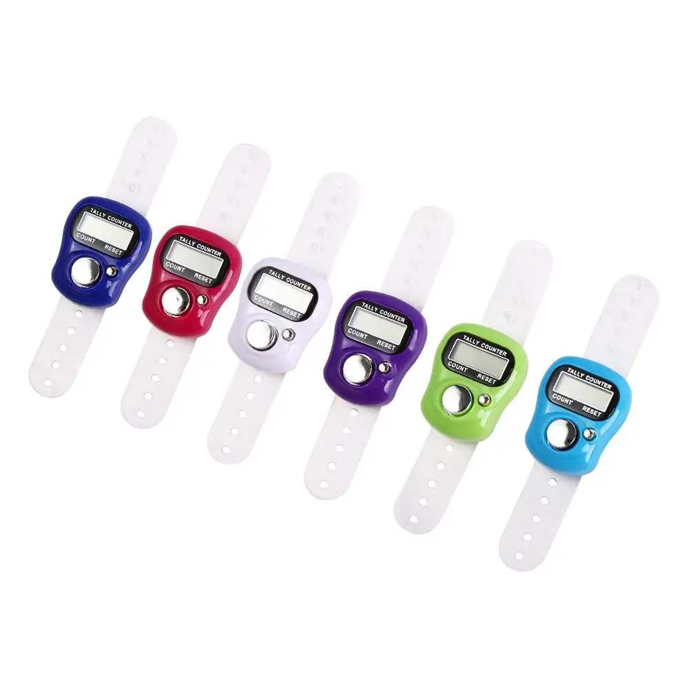 Mini Finger Ring Tally Counter Digital Electronic Knitting Row Counter Weave Tools Hand Held Stroke Counters Point Marker