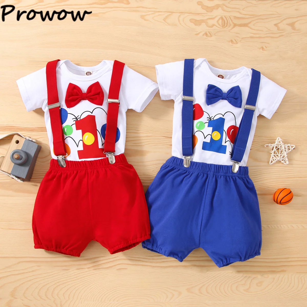 Conjuntos de trajes de cumpleaños para bebés, mono con letras de globos y pantalones cortos con tirantes en la espalda en Y, ropa para pastel de bebé de 1 año