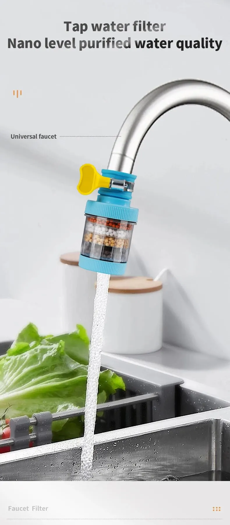 Wasserhahn Filter Haushalt Küche Hause Wasserhahn Mini Leitungswasser Sauber Reiniger Filter Filtration Patrone Carbon Filter