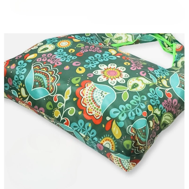 Large Capacity Folding Shopping Bag Environmentally Friendly Folding Bag Creative Portable Printed Hand-held Storage Bag