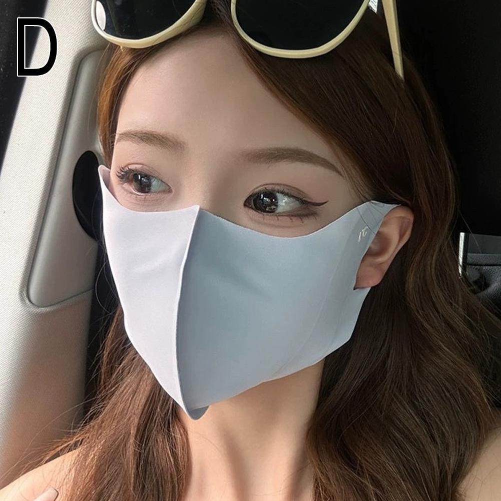 Gesichtsmaske aus Eisseide für Damen, Sonnenschutz UPF 50+, UV-Gesichtsabdeckung, atmungsaktive Augenschutz-Gesichtsmaske zum Angeln, Wandern, Radfahren