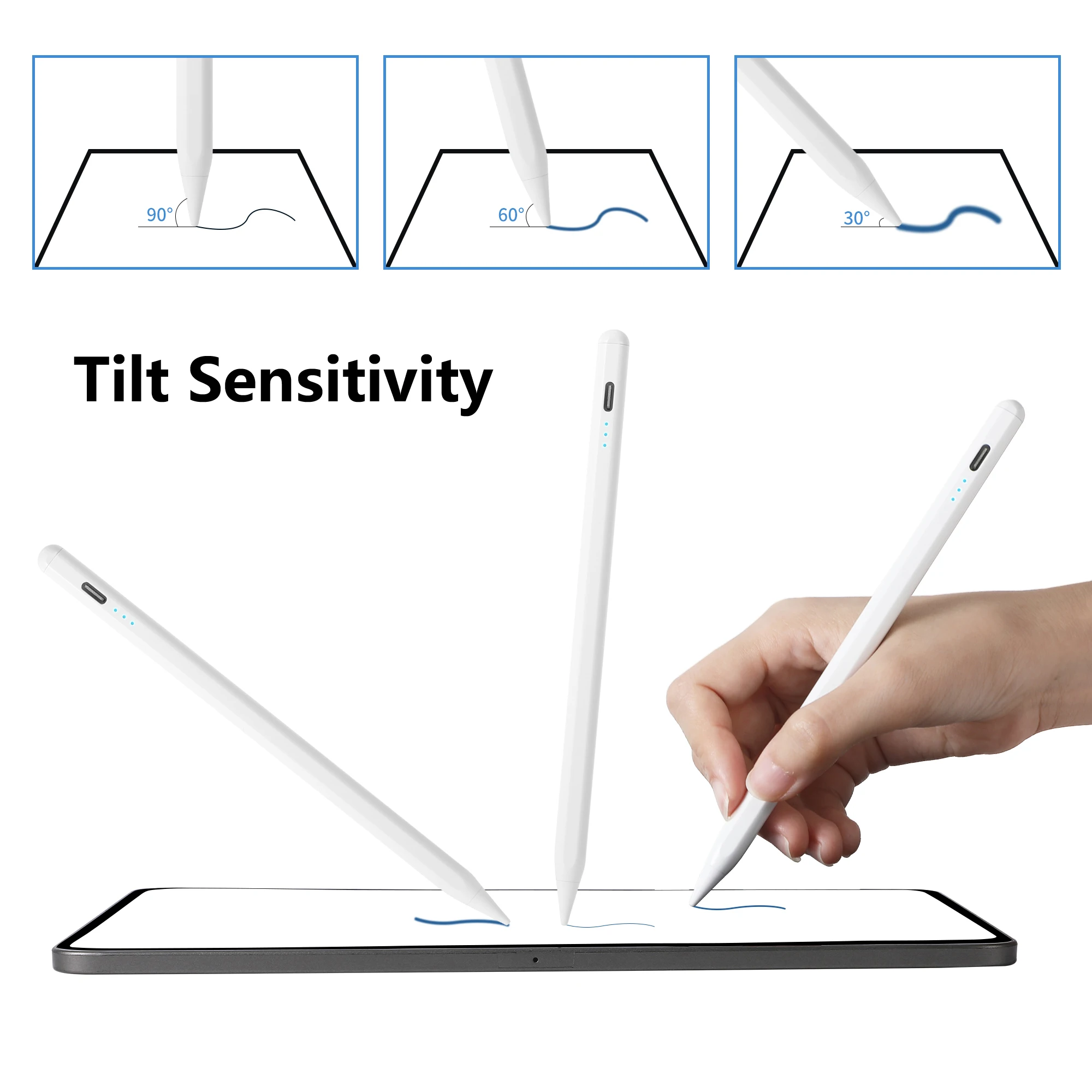 Lápiz óptico para Apple Pencil 1 2 iPad 10th 9th 8th 7th 6th Air 5th 4th 3rd Generación Pro 12,9 11 pulgadas Mini 6 5 Palm Rejection