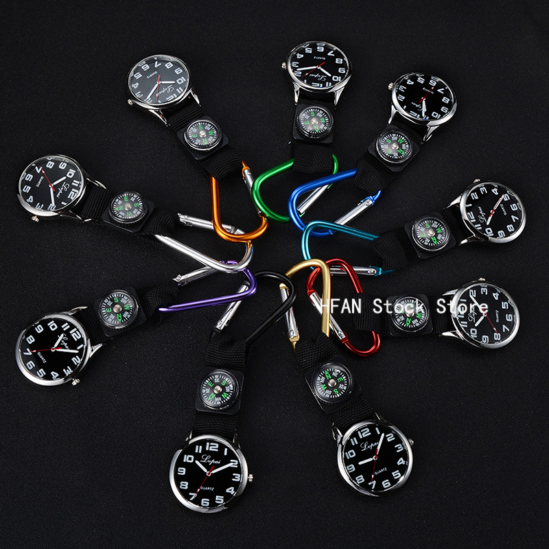 Enfermera Fob reloj de bolsillo con clip de mosquetón, reloj Médico Deportivo, relojes de senderismo, reloj vintage, brújula de montañismo, envío directo