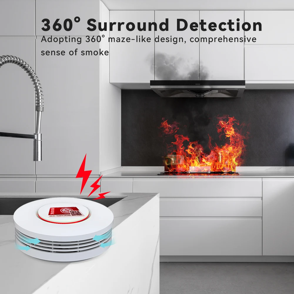 Meian Tuya Zigbee 연기 감지기 화재 예방 연기 감지기 화재 경보 홈 보안 시스템 스마트 라이프를위한 소방관 작업