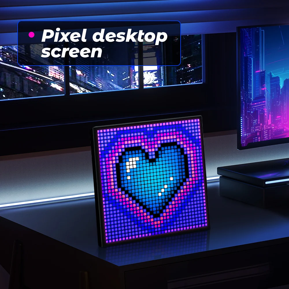Pantalla LED de píxeles, Control por aplicación, luz nocturna programable, animación de patrón de texto DIY para decoración del hogar, dormitorio, sala de juegos, Bar