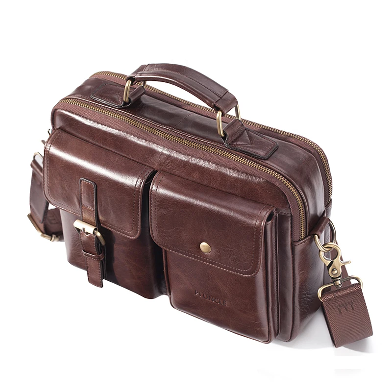 ยี่ห้อใหม่ Cowhide หนัง Messenger กระเป๋าผู้ชายกระเป๋าถือหนังแท้กระเป๋าเดินทางชายไหล่กระเป๋าสําหรับชายกระเป๋าเอกสาร Totes