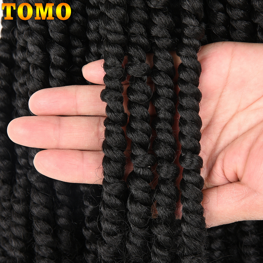 Tomo-情熱の女性のためのかぎ針編みのヘアエクステンション、事前にループされた合成かぎ針編みのブレード、オンブル、ボヘミアン編組、12インチ、18インチ、24インチ