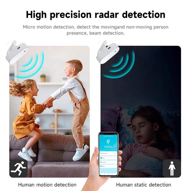 Tuya Wifi Zigbee Menschliche Anwesenheit Detektor Smart Menschlichen Körper PIR Sensor 24G Radar Detektor Motion Sensoren Unterstützung Smart leben