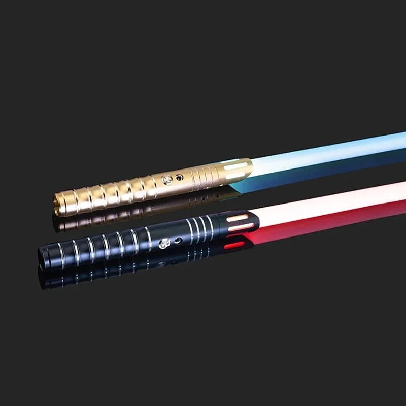 Sable de luz led com alça de alumínio, metal, rgb, 16 cores, alça de metal variável, com efeito de som, fx duelo, sabre de luz