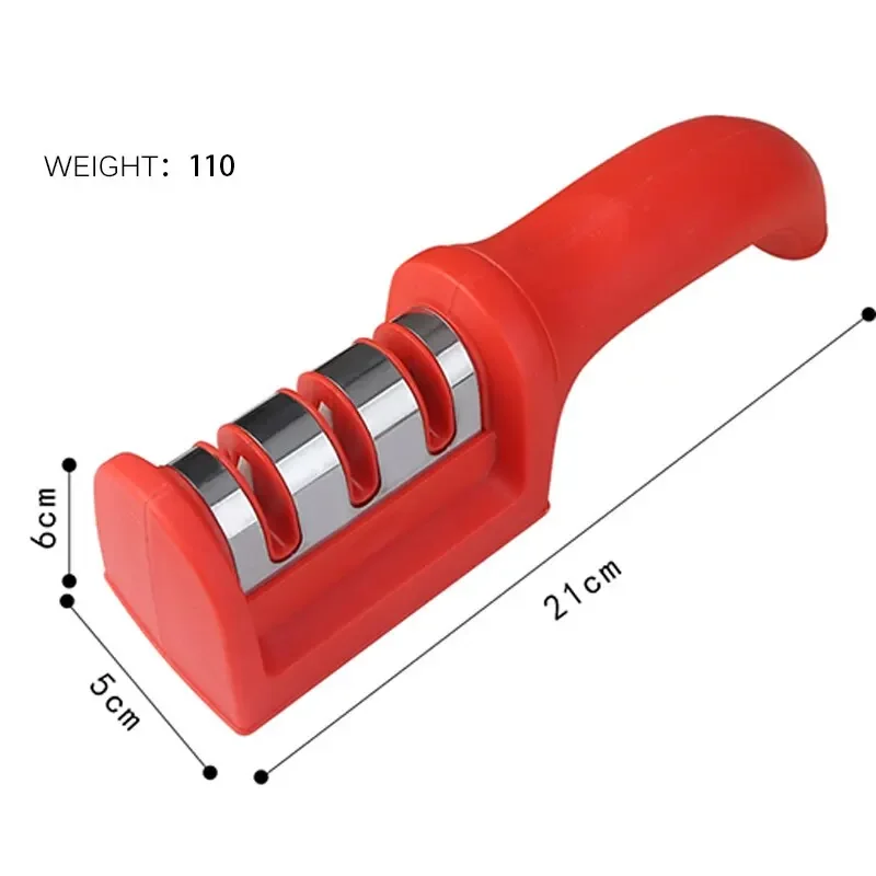 ห้องครัว 3 ส่วนมีด Sharpener ในครัวเรือน Multi-Functional Hand-Held สามอเนกประสงค์สีดํา Sharpening Stone