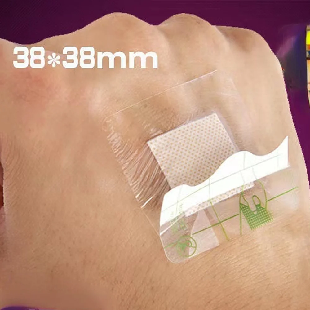 30 peças transparente pu quadrado à prova d'água adesivo hemostático bandagem de gesso crianças 38*38mm adesivo protetor