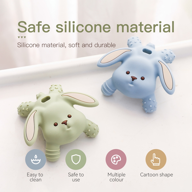 TeWindsor-Jouets de dentition en silicone pour bébé, lapin de dessin animé, jouets pour tout-petits, 0 à 12 mois, 1PC
