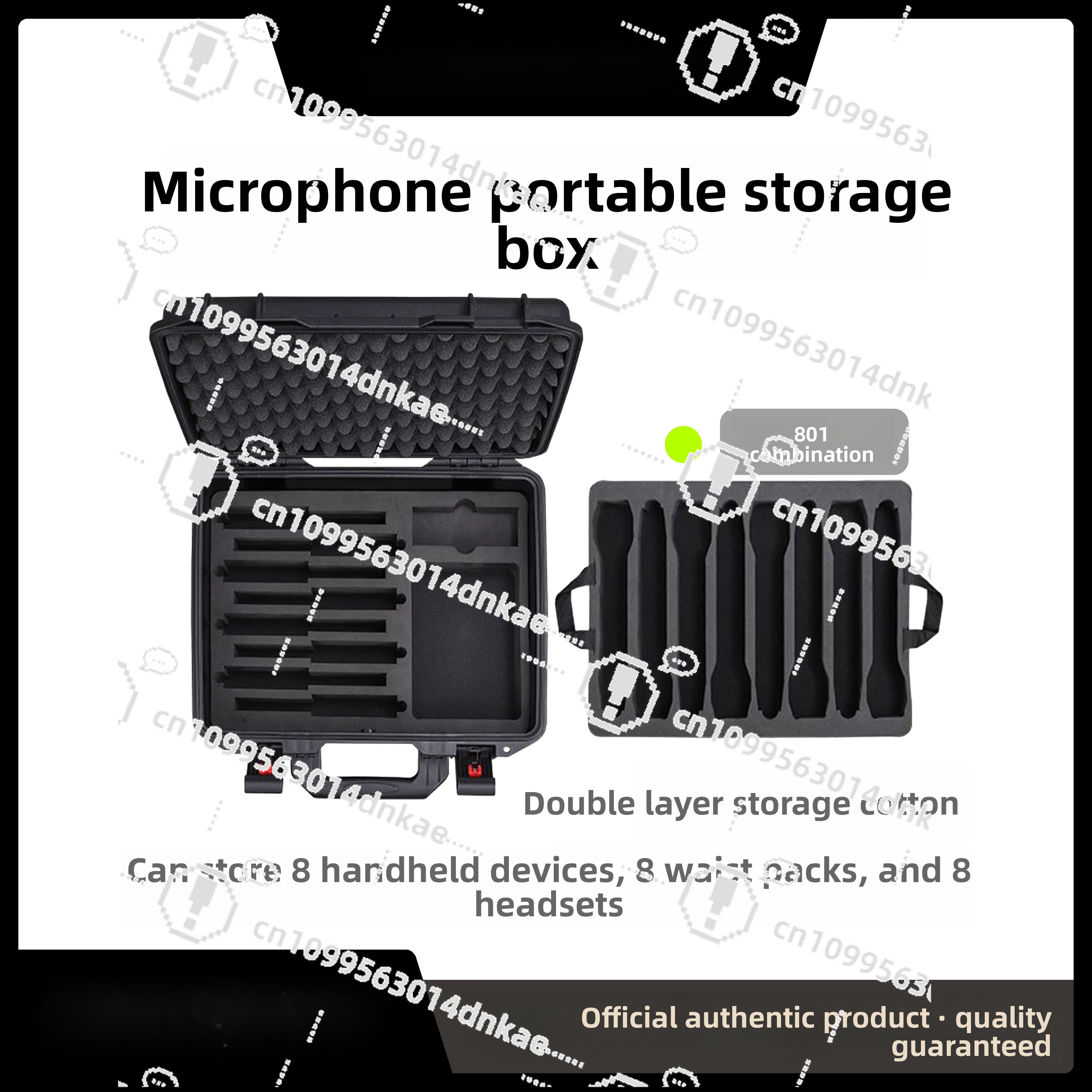 Комбинированная коробка для хранения 801, 8 микрофонов, поясная сумка, микрофон, поясная сумка, головные уборы, наушники, монитор, производительность, пластик