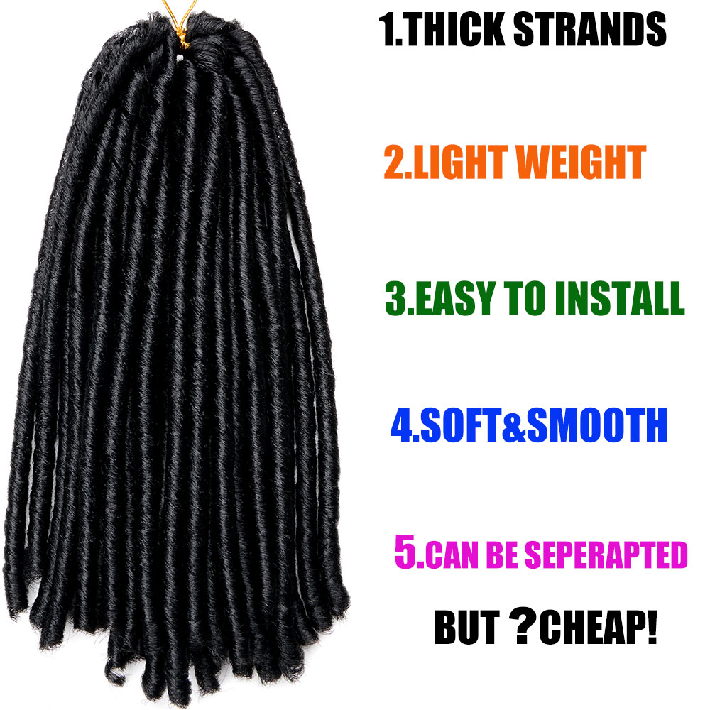 Sallyhair 14インチ70グラム/パックフェイクloc合成編組毛延長ヘアスタイルソフトドレッドブラウン黒編み組紐