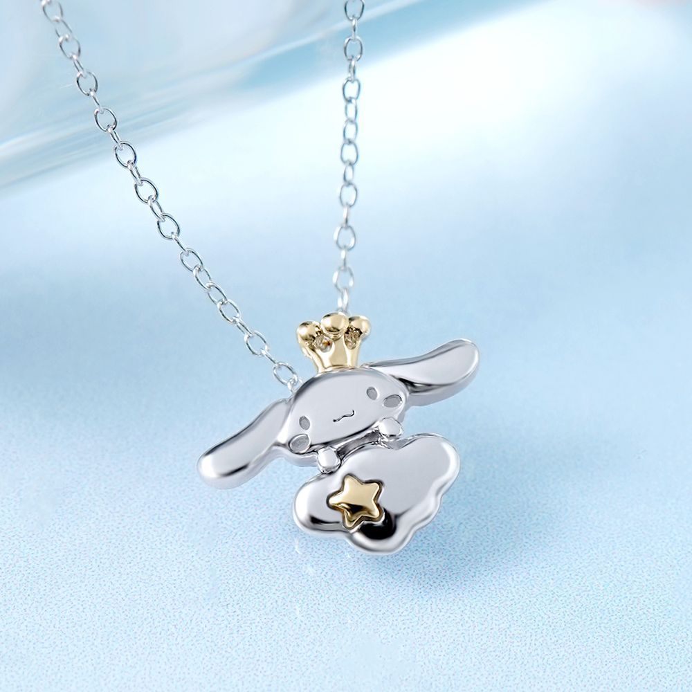 シナモロール Y2k ネックレスサンリオかわいい漫画アニメイヤリングブレスレットかわいい女性のリングファインジュエリー女性ファッションアクセサリー