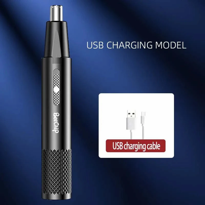 Trymer do włosów w nosie Trymer USB do włosów w nosie i uszach Metalowa golarka elektryczna Trymer do włosów w nosie dla kobiet i mężczyzn