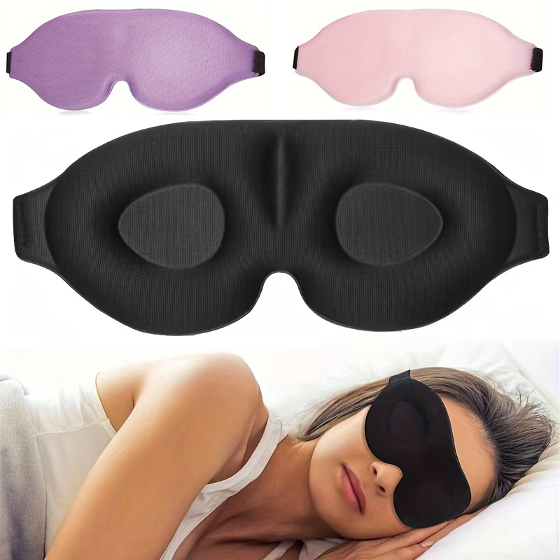 Mascarilla para dormir con copa contorneada en 3D, venda para los ojos, cóncava moldeada, mascarilla para dormir nocturna, bloquea la luz con mujeres y hombres con tapones para los oídos