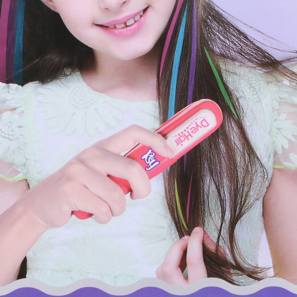 Juego de palos para teñir el cabello simulado para niños, herramientas de maquillaje y cabello DIY, accesorios para el cabello para casa de niña y regalos de juguetes de maquillaje