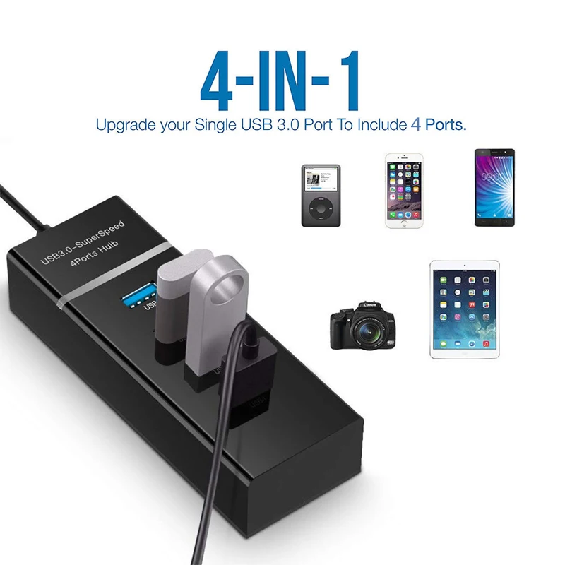USB 3.0, 5 Гбит/с, высокоскоростной USB-концентратор, 4, 7-портовый USB-разветвитель, многопортовый адаптер для док-станции для ПК, компьютера, ноутбука Macbook