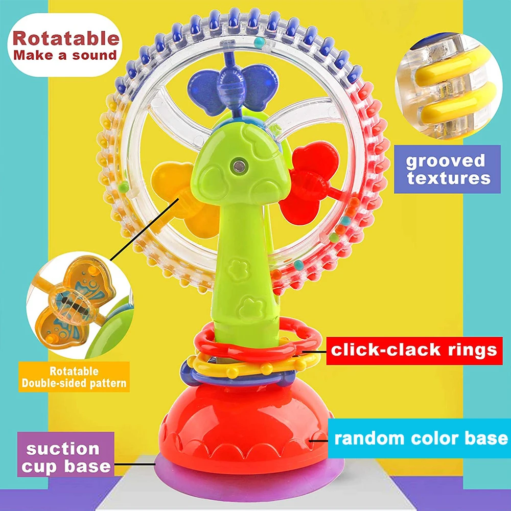 Ferris Wheel Baby Montessori Toy with Suction, Cute Soft for Toddler, Fine Motor Skills, Random Color, Birthday Gift