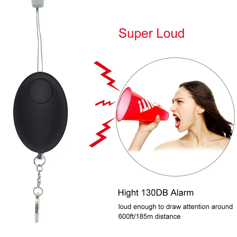 Barato alarme de autodefesa 120db forma de ovo menina mulher segurança proteger alerta pessoal segurança gritar alto chaveiro alarme de emergência