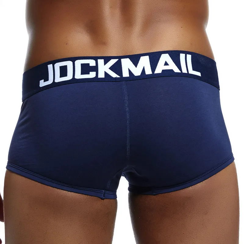 Jockmail roupa interior masculina de algodão de alta qualidade moda cintura baixa plus size boxer shorts cinto de cor sólida cuecas masculinas troncos
