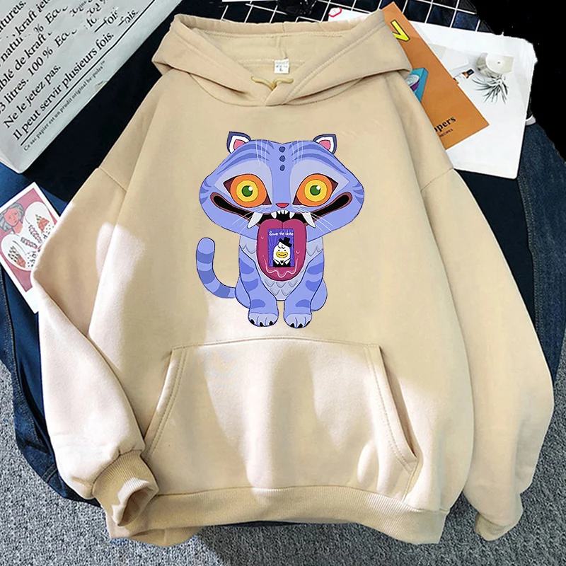 Bluza z kapturem KPop Demon Hunters Derpy Moda Damska Męska Luźna Polarowa Bluza z Nadrukiem Filmowym 2025 Pulowery Graficzne Bluzy Damskie Top
