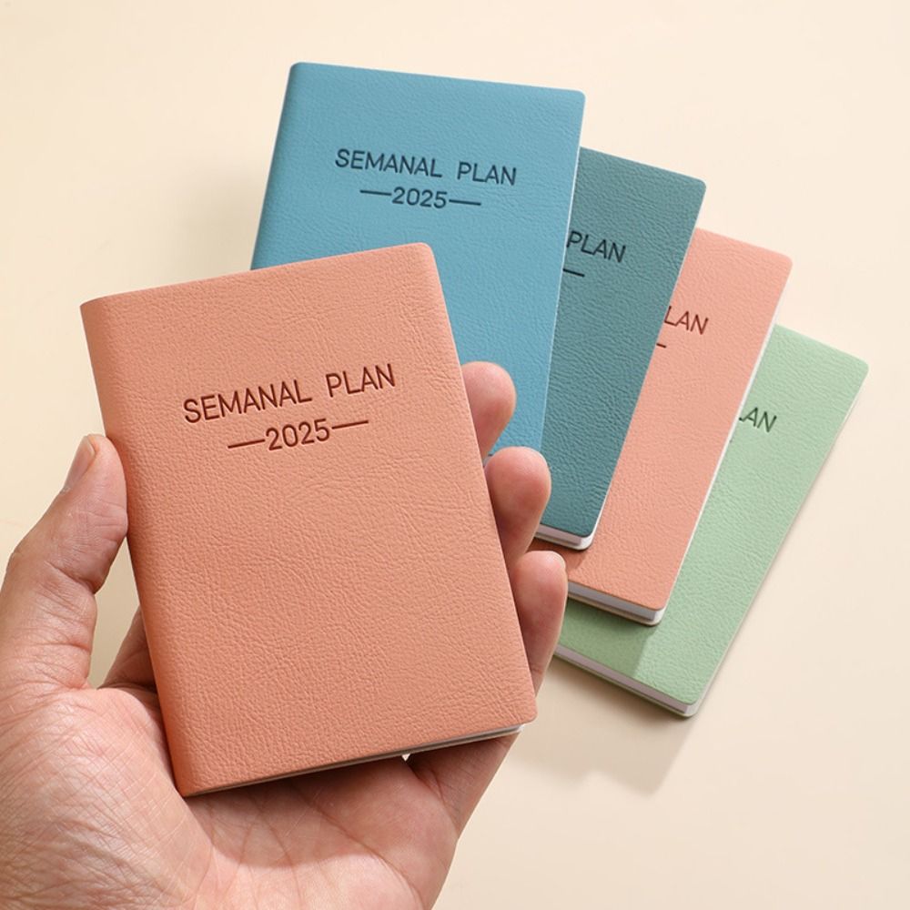 Carnet d'agenda minimaliste avec calendrier, liste des choses à faire, cahier, espagnol, document Morandi, licence 2025, école, bureau, A5, 2025