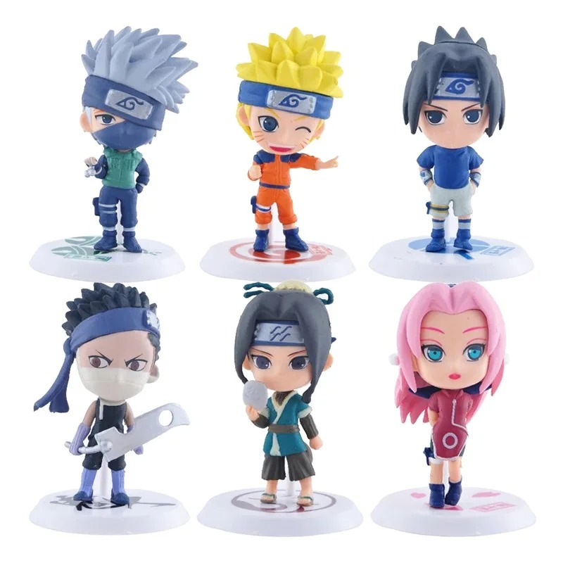 6 Pçs/lote NARUTO Sasuke Gaara Uchiha Madara Figura 7-8cm 2 Estilo Base de Personalidade Mini Estatuetas