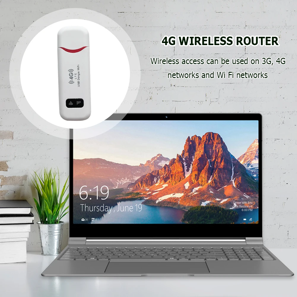 Dongle usb sem fio 4g lte, modem de banda larga móvel, slot para cartão sim, roteador sem fio, escritório doméstico, adaptador wi-fi sem fio, 150mbps
