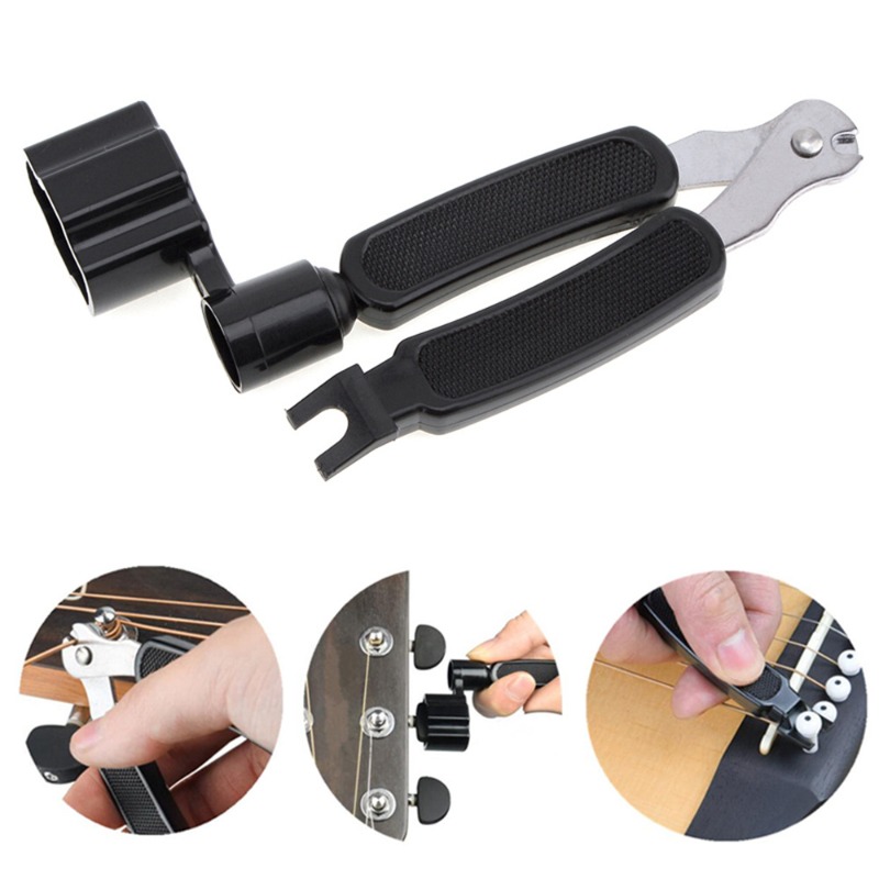 Guitar Tuning Tool 3 in 1 Stringed Instrument Accessories Guitars String Cutter Pin Puller Guitar Winder String Clamp Remover
