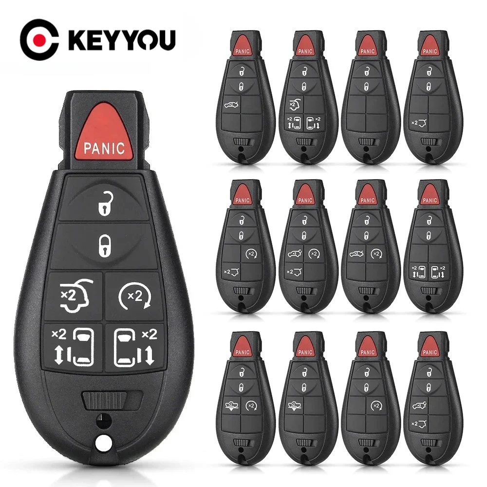 Кнопочные кнопки KEYYOU 3/4/5/6 для Chrysler 300C для Jeep Commende для Dodge Durango Ram Grand Caravan Cherokee, сменный чехол для ключа