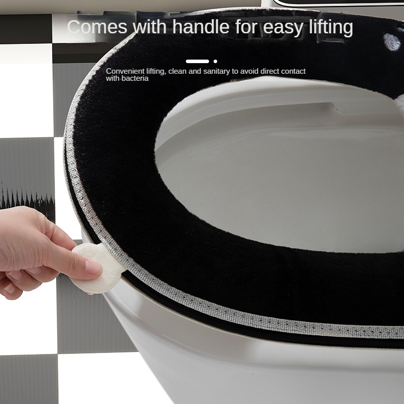 Cute Panda Assento Sanitário Casa Quatro Estações Universal Inverno quente Closestool Zipper Almofada sofá do Assento do Vaso Sanitário pad tapetes potty capas