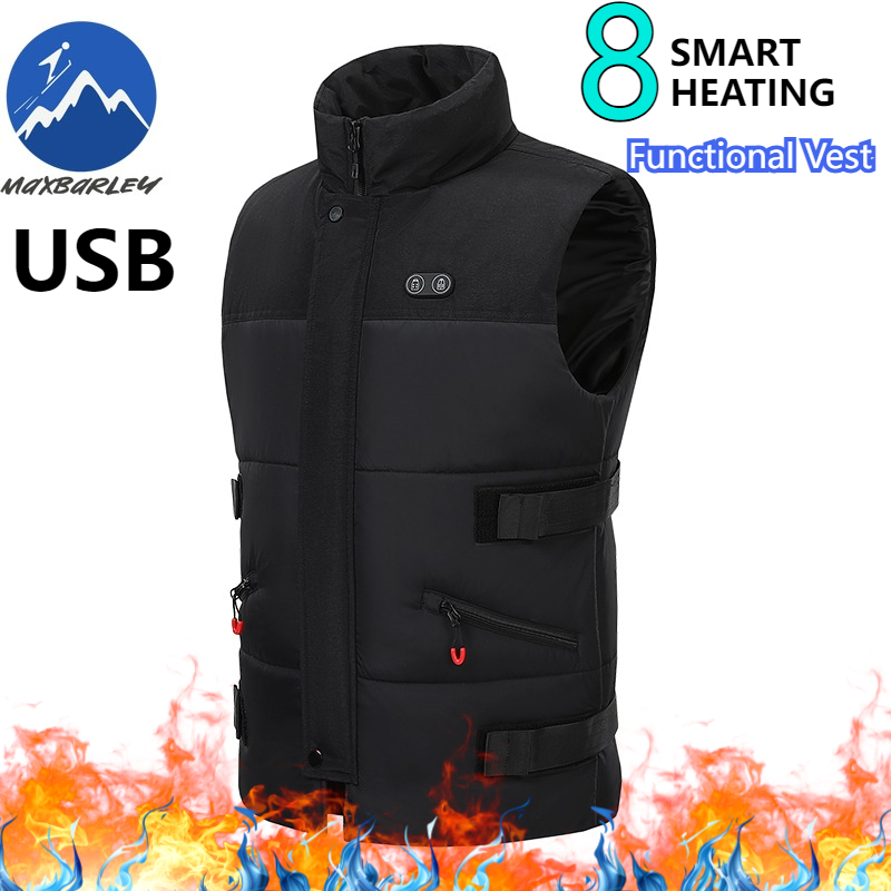 8 áreas jaqueta aquecida dos homens colete quente usb auto aquecimento estofamento jaqueta feminina casaco aquecido esqui acampamento neve inverno sem mangas roupas