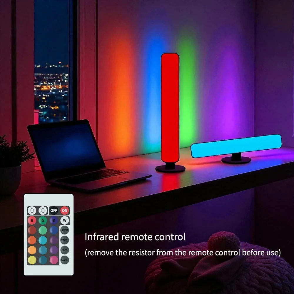 ไฟ RGB แบบรับจังหวะดนตรี รุ่นอัพเกรด ชาร์จผ่าน USB ได้ ใช้ตกแต่งคริสต์มาส ไฟ RGB แบบแท่งตั้งโต๊ะ รับจังหวะดนตรี