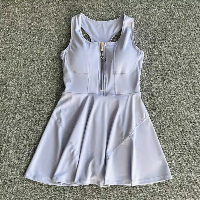 Women Sports Yoga Golf Running Exercise Tennis Dress With Built in Shorts Athletic Skirt High Waist Fitness Dress