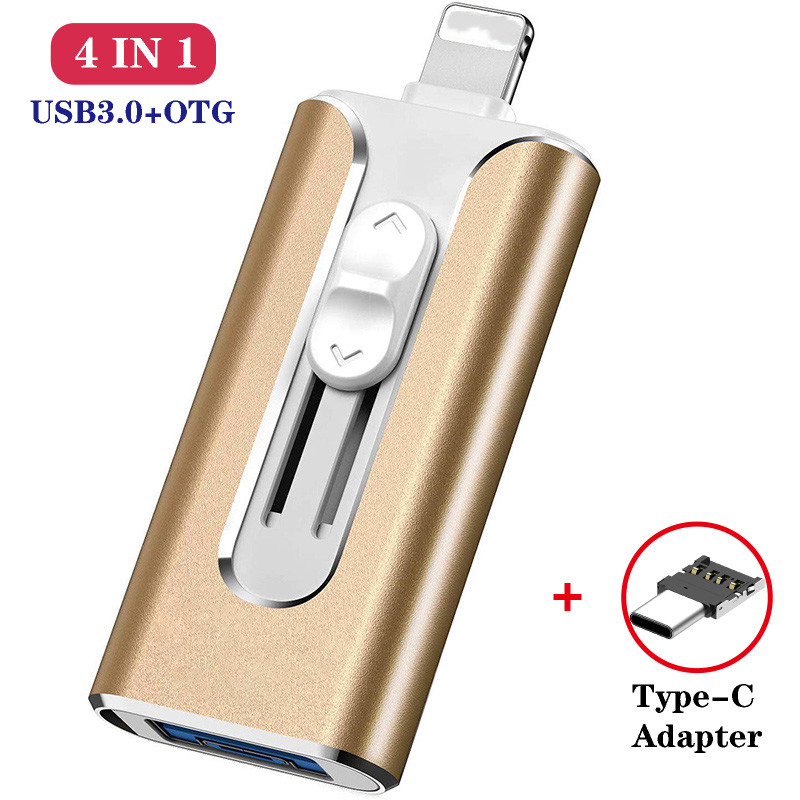 OTG Usb Cho iPhone 256G 512G 128G USB 3.0 Bộ Nhớ Lưu Trữ Ngoài Cho IOS/Android/Loại C/Windows Thiết Bị 4 Trong 1