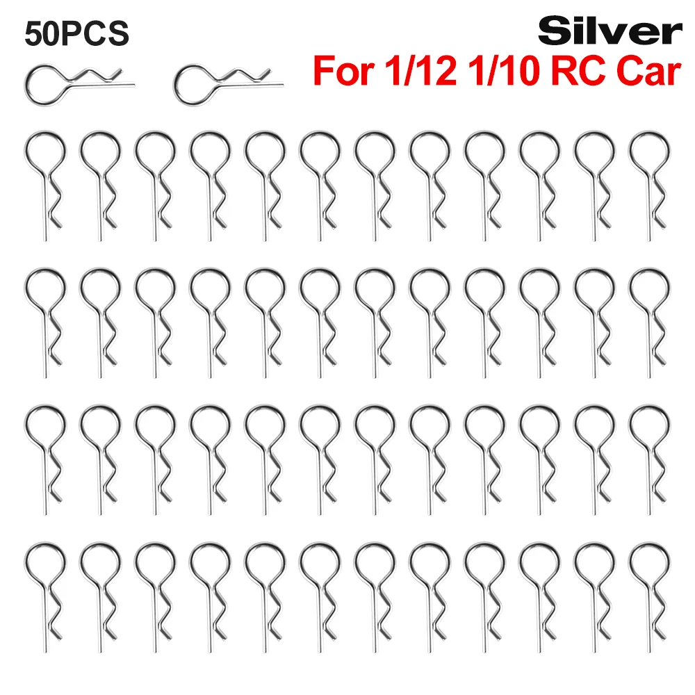 9IMOD 50/100pcs RC Body คลิป 1/7 1/8 1/10 1/12 1/14 1/16 1/18 โลหะ R หัวเข็มขัดรถบรรทุก Buggy SHELL Pins RC อะไหล่รถยนต์