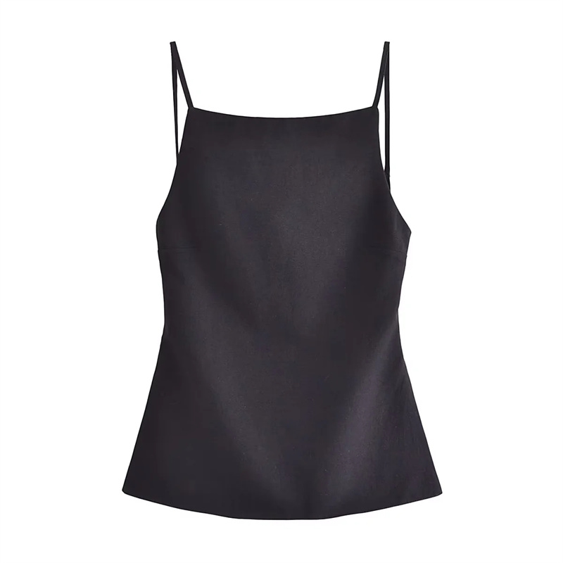 MUJER 2025 Top senza schienale nero Top corto senza maniche bianco femminile con cinghie Top sexy estivi Top da sera da donna per feste da donna