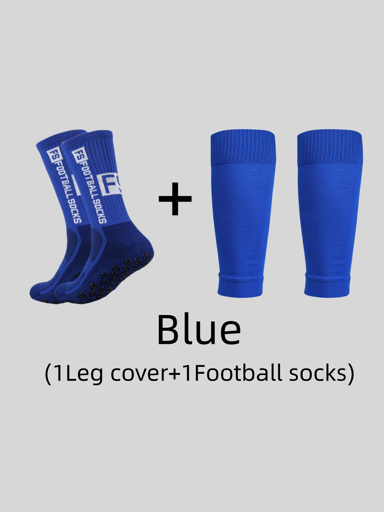 1 Paar rutschfeste, schweiß- und geruchsabweisende FS-Fußball-Sportsocken mit kombinierter Klebepunkt und Beinschutz