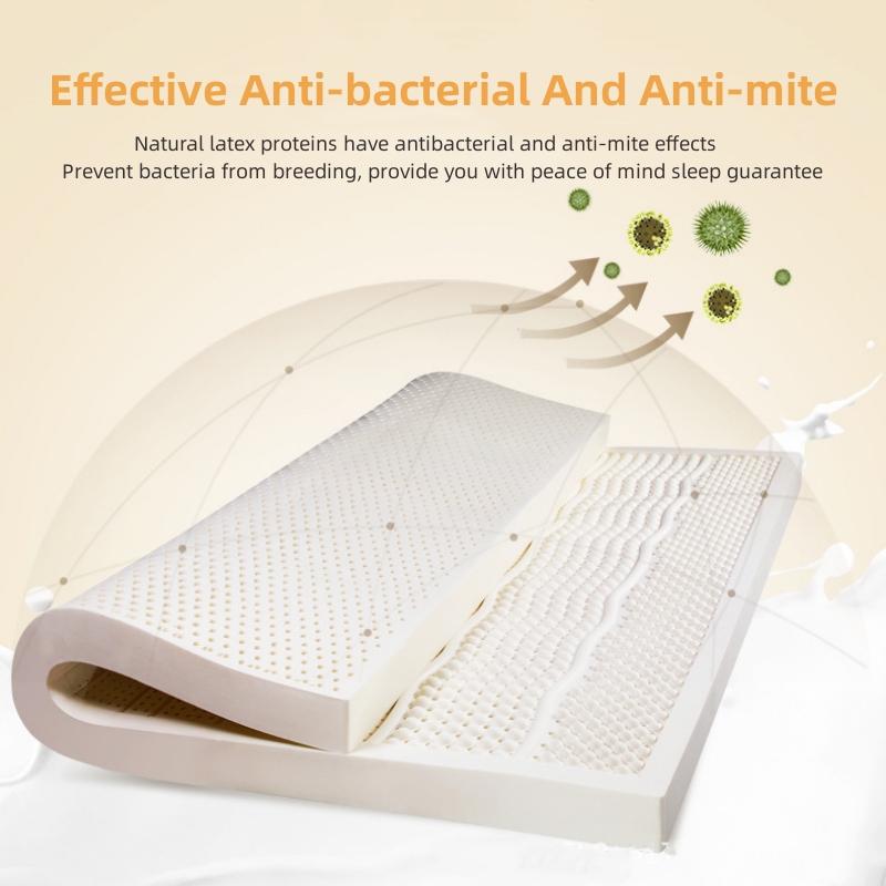 Colchón de látex natural 100% de Tailandia con funda, colchón puro de goma natural, cama de 1,5 m/1,8 m, alfombrillas de cojín gruesas para dormitorio en casa