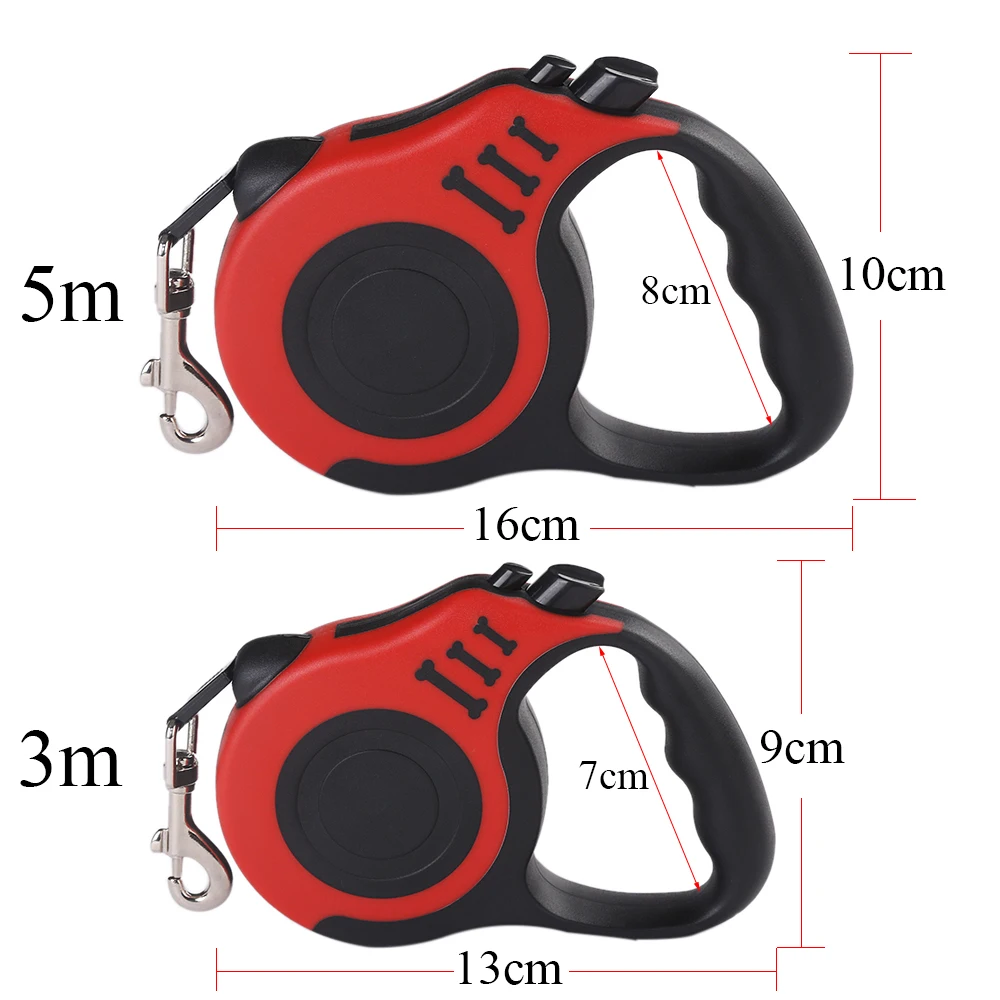 Guinzaglio per cani da 3 m 5 m per cani di piccola taglia Gatto Retrattile automatico Durevole Nylon Piombo Cucciolo Viaggi all'aperto Camminare Escursionismo Corda da trazione