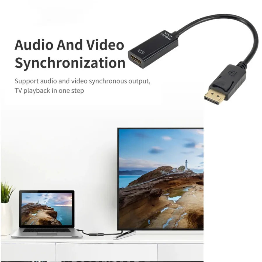 Convertitore adattatore DP a HDMI 4K 1080P maschio a femmina DisplayPort a cavo adattatore audio video compatibile HDMI per PC TV portatile